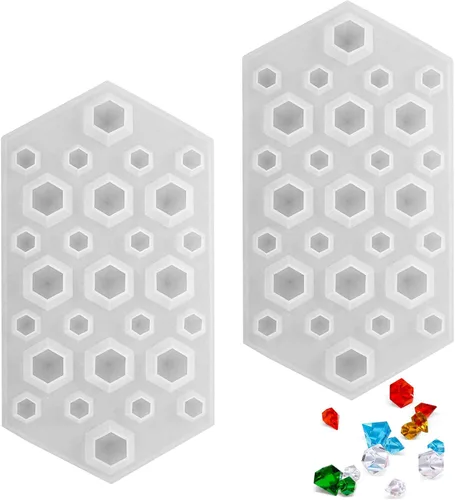 Vista 9 de 2 moldes de silicona con gemas de diamante 3D, molde de silicona transparente para hacer proyectos de manualidades de resina epoxi Silicona