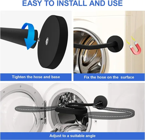 Vista 4 de Premium - Accesorio para puerta de lavadora de carga frontal, mantiene la puerta abierta, evita olores Sturdy Washer Door Prop Magnetic, Flexible