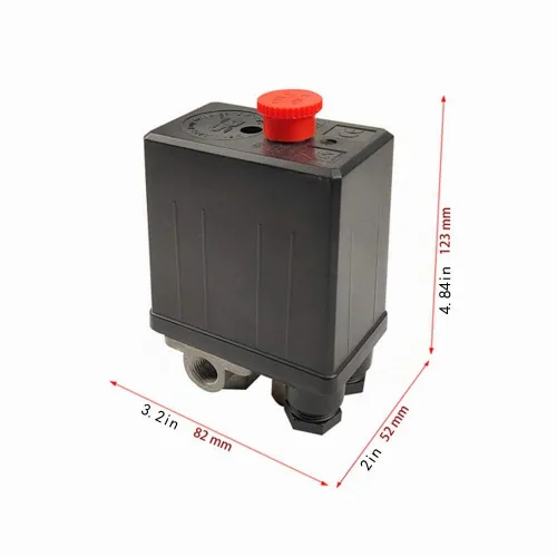 Vista 2 de Válvula de Control de Interruptor de Presión del Compresor de Aire Central Pneumatic, 4 Vías 90-120 PSI, 110V-240V Voltaje Amplio, Pieza de Repuesto
