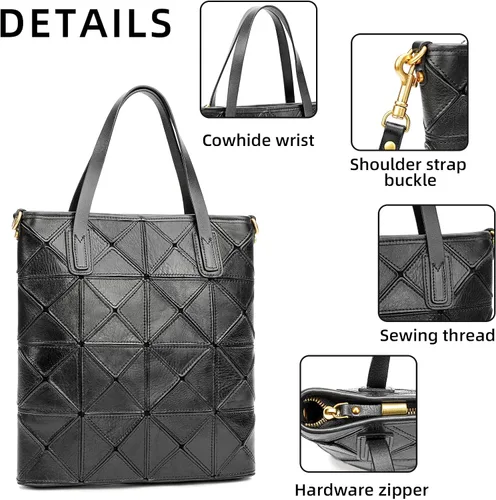 Vista 4 de BRIRT Bolsos de cuero genuino para mujer, bolsos cruzados para mujer