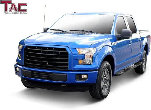 Vista 3 de TAC - Estribos laterales para Ford F150 SuperCrew Cab 2015-2024 y 2022-2024 F150 Lightning EV 2017-2024 F250/350/450/550 Super Duty Crew Cab Truck
