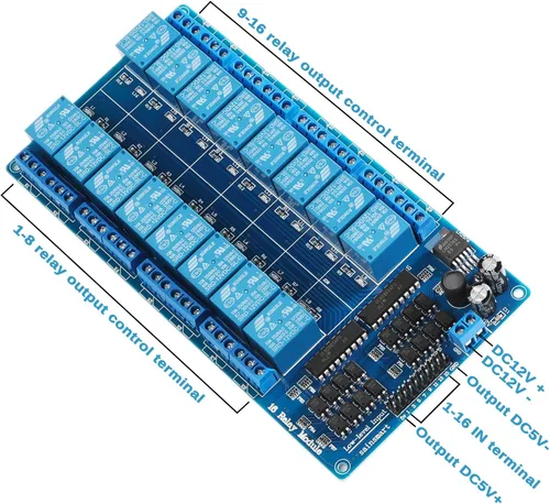 Vista 4 de SainSmart Placa de módulo de relé de 16 canales de 12 V para Arduino DSP AVR PIC ARM