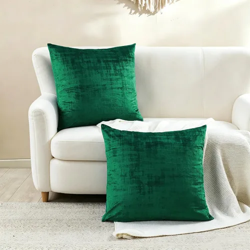 Vista 12 de Home Soft Things Juego de 2 fundas de almohada de terciopelo texturizado, 14 x 26 pulgadas, color verde azulado profundo, fundas decorativas