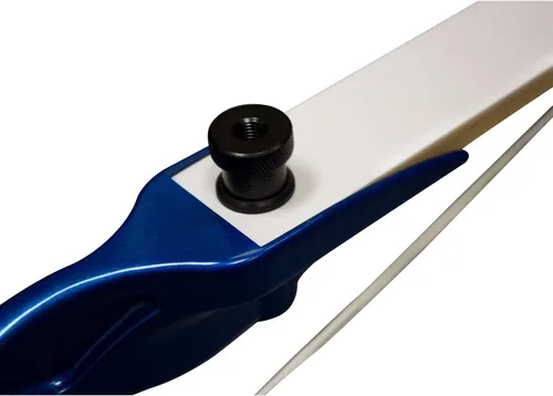 Vista 4 de SAS Explorer Metal Riser Takedown - Arco recurvo Elevador azul con extremidades blancas