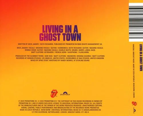 Vista 2 de Living in a Ghost Town 1track Single