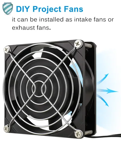 Vista 5 de GDSTIME Ventilador Axial de 90mm, 110V 120V CA, 92 mm x 92 mm x 25 mm, de rodamiento de bolas doble con cable de alimentación para proyectos