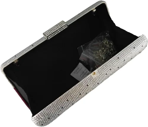Vista 6 de Boutique De FGG Elegantes bolsos de noche de cristal para mujer, caja de fiesta formal, embrague, boda, diamantes de imitación, bolso de novia