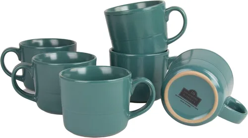 Vista 14 de Double Line - Taza de 3.75 pulgadas/12 onzas, juego de 6, azul cobalto