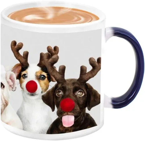 Vista 6 de Queena Taza personalizada con foto sensible al calor, taza de café personalizada mágica que cambia de color para añadir foto con logo en tazas