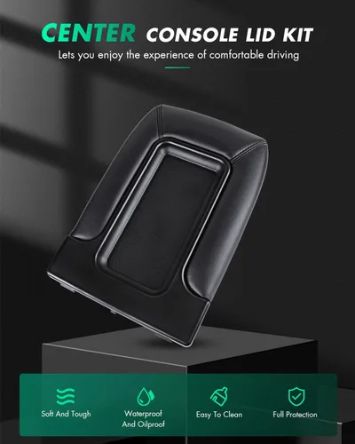 Vista 2 de SCITOO Kit de tapa de consola central automática negra de repuesto para GMC Sierra Silverado 2001-2007