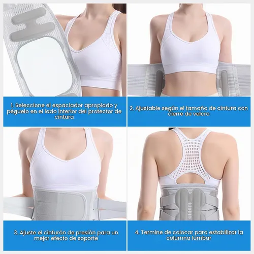Vista 7 de Soporte de espalda para aliviar el dolor de espalda baja para mujeres, cinturón de apoyo lumbar ajustable, malla transpirable para hernia de disco