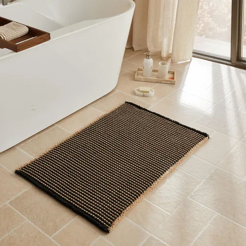 Vista 102 de Triohero Tapete de baño con diseño de gofre, tapete de baño pequeño y bohemio, antideslizante, lavable, ultra suave, súper absorbente, de secado