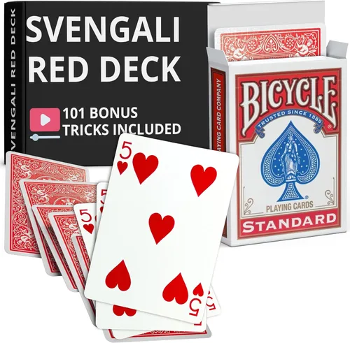 Vista 14 de Ted's Sterling Magic Precision Red Rider Back Bicycle Mazo Svengali con Instrucciones para 100+ Trucos (2 de Tréboles)
