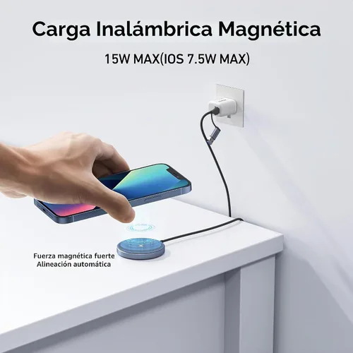 Vista 2 de BENFEI Cargador Inalámbrico Magnético de 15W Compatible con Cargador MagSafe/iPhone 16/16 Pro/16 Plus/16 Pro Max/iPhone 15 Pro Max Plus/iPhone 14 13