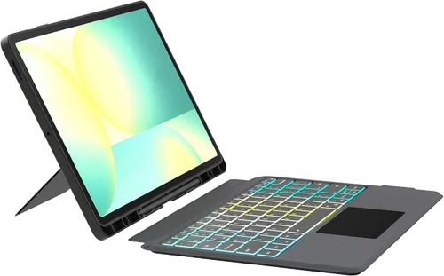 Vista 11 de Funda para teclado Samsung Galaxy Tab A9+ Plus/A11+ Plus de 11 pulgadas: modo DEX de un clic, teclado retroiluminado arcoíris con panel táctil