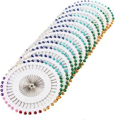 Vista 5 de DECORA 480 piezas de alfileres de costura multicolor rectos para acolchado con cabeza de perla para Navidad y otras manualidades