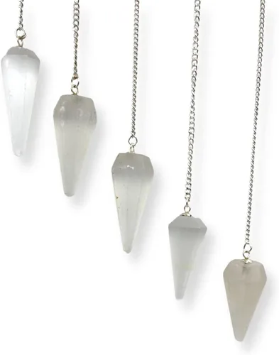 Vista 53 de WholesaleGemShop Péndulo facetado de cristal de piedras preciosas naturales