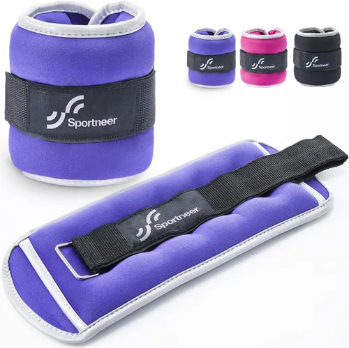 Vista 27 de Sportneer Pesas de tobillo para muñeca, par de pesas de 1/2/4/6/10 libras para hombres, mujeres, niños, entrenamiento de fuerza, juego de pesas