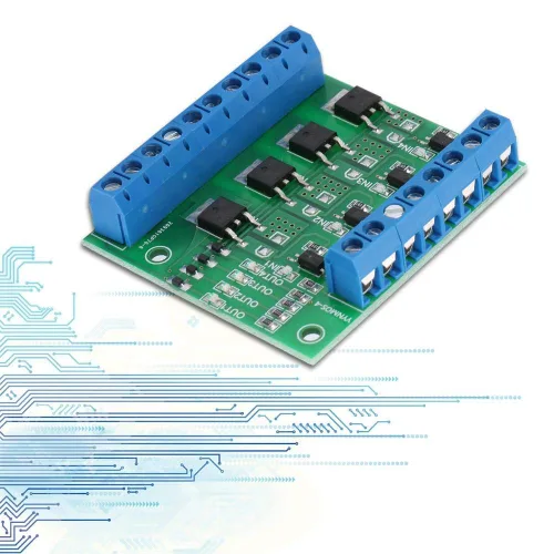 Vista 6 de Hilitand 4-Channel MOSFET PWM 3-20V a 3.7-27VDC 10A Módulo Controlador PLC Amplificador