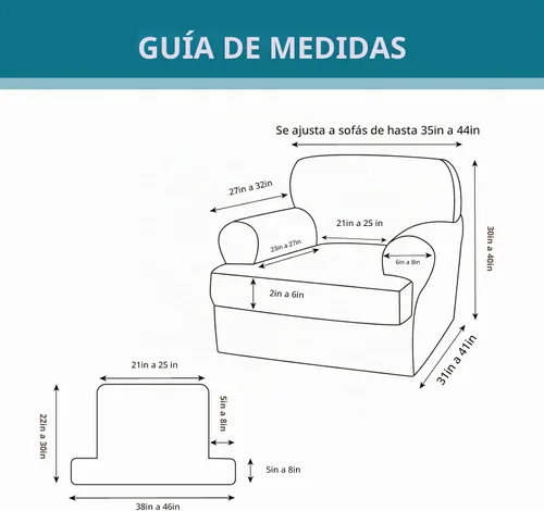 Vista 2 de 2 Fundas para Sillas de Cojín en T con Brazos Súper Elásticas Funda Deslizable para Silla de Sala de Estar para Mascotas y Perros Funda Deslizable