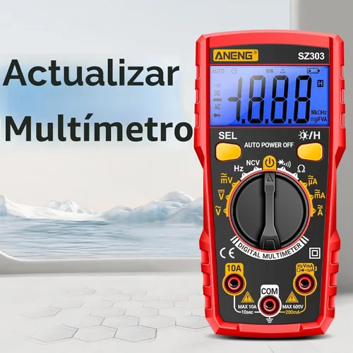 Vista 3 de Probador de multímetro digital, medidor de voltaje, mide corriente CA/CC/voltaje, diodo NCV y frecuencia de resistencia de continuidad para toma