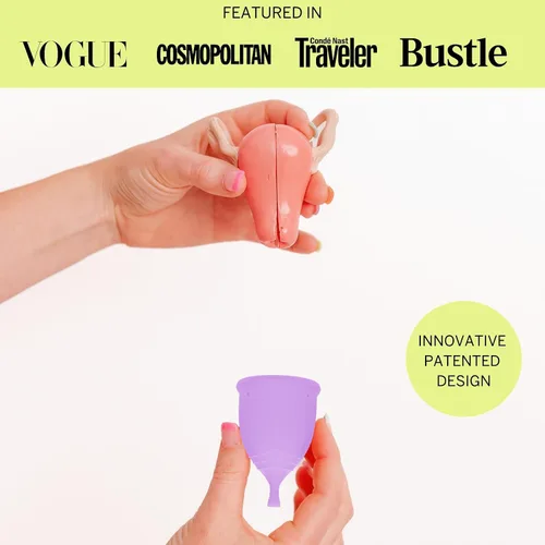Vista 4 de Copa Menstrual Pixie & Disco Duo para Cuidado Femenino - Clasificada como número 1 como la copa reutilizable más cómoda y disco para el período