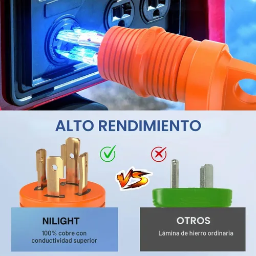 Vista 3 de Nilight Adaptador de corriente RV de 30 amperios a 30 A L14-30P a TT-30R Macho de 30 amperios a hembra de 30 amperios