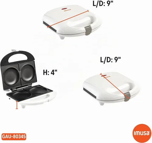 Vista 7 de IMUSA - Fabricante de arepas eléctrico de 2 ranuras, blanco