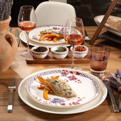 Vista 3 de Villeroy & Boch Artesano - Plato llano de lavanda provenzal: floral, 10.5 pulgadas, porcelana premium, blanco/multicolor
