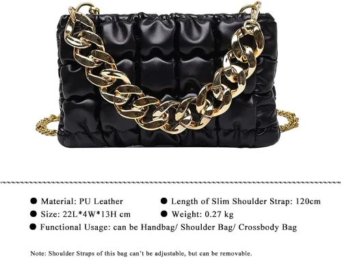 Vista 2 de KITOLTER - Bolso de mano con cadena gruesa, bolso pequeño para mujer