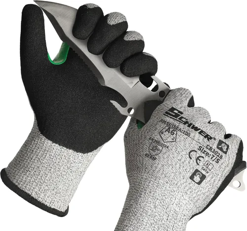 Vista 8 de Schwer 2 pares de guantes de pesca resistentes a cortes A7, pantalla táctil Verde militar