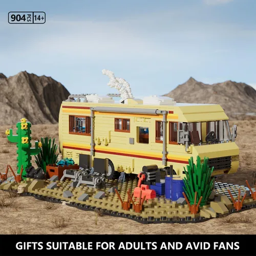 Vista 2 de Breaking RV Adventure - Juego de construcción AFOL actualizado con escena clásica, compatible con Lego para adultos, regalo para adultos y fanáticos