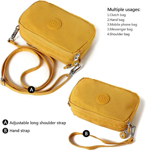 Vista 4 de Mindesa Bolso de mano pequeño con cierre de cremallera, para teléfono móvil, tarjetero impermeable