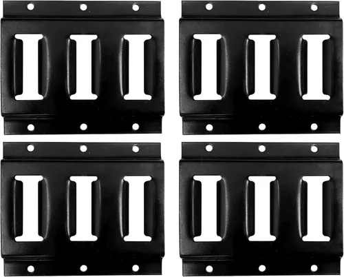 Vista 11 de Paquete de 10 rieles E de 2 pies con sistema de amarre resistente con recubrimiento en polvo, color negro