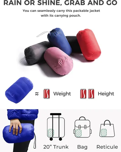 Vista 4 de Wantdo - Chaqueta de plumón corto con capucha para mujer