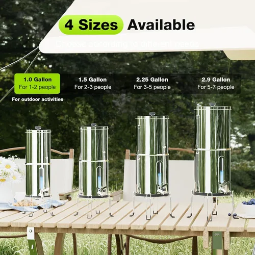 Vista 8 de Purewell Sistema de filtro de agua de gravedad portátil de 1.0 galones, sistema de encimera de ultrafiltración de 3 etapas de 0.01 μm con ventana