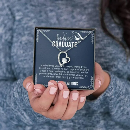 Vista 4 de ZephariO Collar de graduación para ella 2023 - Collar de graduación 2019 para mujer, Cadenas de Plata 925 para mujer, regalos para graduación 2023