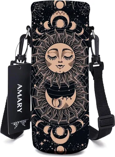 Vista 18 de AMARY - Bolsa de transporte de neopreno para botella de agua, con correa ajustable para el hombro, cubierta aislada para botellas de acero Aves