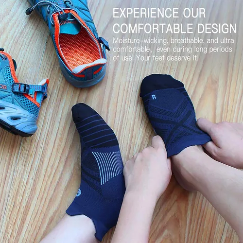 Vista 6 de PAPLUS Ankle Compression Sock for Men and Women 246 Pairs, Low Cut Compression Running Sock with Ankle Support