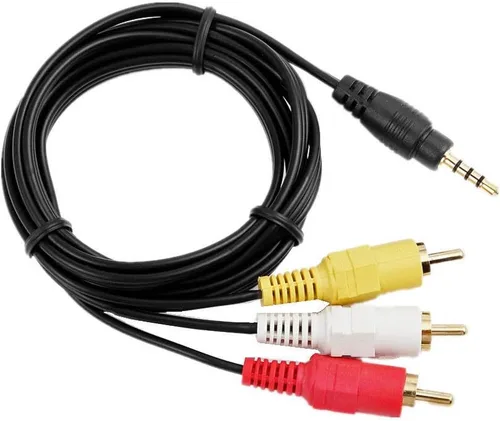 Vista 3 de MaxLLTo Cable de video de videocámara AV RCA de 0.138 in de largo de 5 pies de largo, 0.138 in macho a 3 RCA macho macho AV A/V Audio Video TV Cable