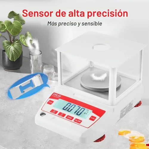 Vista 3 de Balanza analítica 7.05 oz x 0.00 oz GN ct Unidad Laboratorio Científico Balanza Electrónica Balanza Pantalla LCD con RS232 para Escuelas