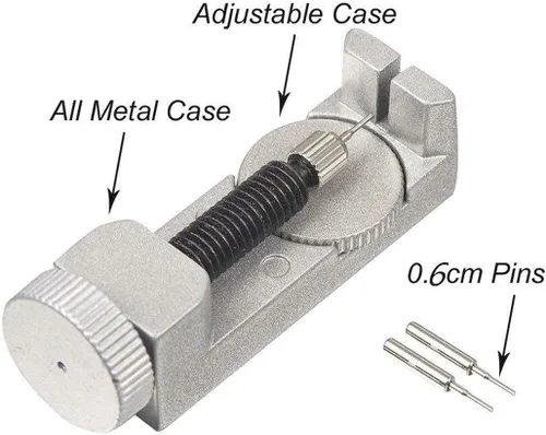 Vista 3 de Marsrut Ajuste sin esfuerzo la correa de reloj con correa ajustable de metal, kit de herramientas de reparación de removedor de pasadores. Perfecto