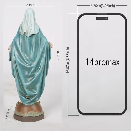 Vista 4 de BC Figura católica de Nuestra Señora de Gracia, estatua de la Virgen María, Madre Santa, de 17.8 cm de alto, regalo religioso para decoración