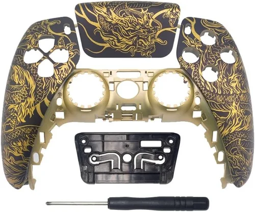 Vista 7 de Carcasa frontal trasera delantera y cubierta de almohadilla táctil personalizada con tornillos herramientas para PS5 Game Controller Shells Black