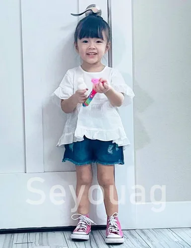 Vista 7 de Ropa de niña para niños pequeños, conjuntos cortos de algodón, abrigo casual, pantalones vaqueros, conjuntos de 2 piezas
