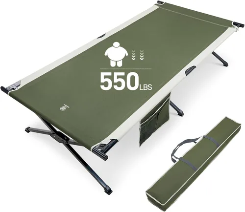 Vista 12 de EVER ADVANCED Catre de Campamento Extra Ancho para Adultos, Catres de Dormir de Tamaño Extragrande XXL, Cama Plegable con Bolsa de Transporte, 84.3