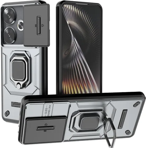 Vista 25 de Funda de teléfono móvil para Xiaomi Redmi A3/Xiaomi Poco C61 Soporte de coche Soporte Ventana corredera Cubierta protectora a prueba de golpes