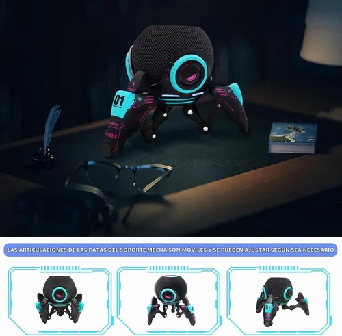 Vista 4 de Soporte para Echo Dot, soporte de mesa decorativo para Echo Dot (4.ª y 5.ª generaciones) o HomePod Mini, el soporte se puede ajustar arbitrariamente