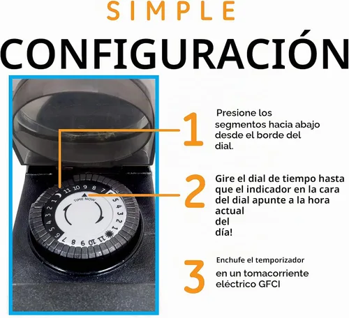 Vista 8 de GE 15138. Temporizador mecánico resistente, para exterior, de 2 tomas, para enchufar, programable a 24 Horas.