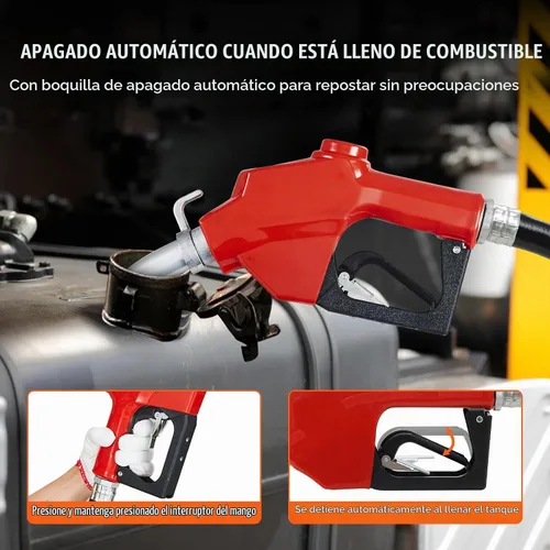 Vista 3 de VEVOR Bomba de transferencia de combustible, 12 V CC 20 GPM 1/4 HP, bomba extractora de gasolina con boquilla automática, manguera de descarga